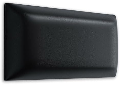 Muralo - Wandkissen aus Kunstleder Kopfteil-Bett Wandpolster Bettkopfteil Gepolstert Polster-Paneel Kopfenden für Wohnzimmer, Schlafzimmer (Schwarz, 60 cm x 40 cm)