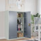 DJEKA Aktenschrank abschließbar Metallschrank Werkzeugschrank Metall Spind Schrank Büroschrank Stahlschrank Mehrzweckschrank-Hellgrau und Dunkelgrau-90 x 40 x 140 cm