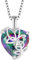 YL Herz Halskette 925 Sterling Silber Schmetterling Rosa Anhänger Kette Regenbogen Schmuck Geschenke für Damen Mutter Freundin