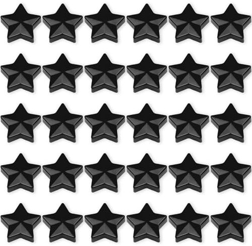 ZDZBLX Fridge Magnets Strong Magnet, 30 Pcs Magnet Small Magnets Whiteboard Magnets Heavy Duty Magnets for Crafts, Mini Tiny Cute Fridge Magnets for Adults,Notice Board Magnets for Fridge (Star,Black)
