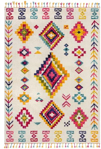 KADIMA DESIGN Vielseitiger Hochflor-Teppich Arun Liz Farbakzenten. Größe: 80x150 cm