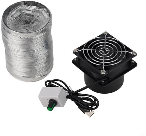 HEBEOT USB Adjustable Speed Exhaust Fan Duct Air Ventilation Blower Extractor Toilet Kitchen Industrial Fan(Fan plus 3 m pipe)