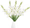 ICBOX Gladiolen, künstliche Blumen, 91 cm, weiße Gladiolen, Seide, lange künstliche Blumen für Hochzeit, Party, Babyparty, Tafelaufsätze, Brautstrauß, Dekoration, 5 Stück