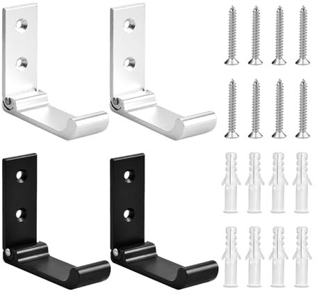 ZBHDEYG 4 ganchos plegables para ropa, soporte de pared, ganchos de pared plegables, ganchos invisibles, ganchos de metal para dormitorio, baño