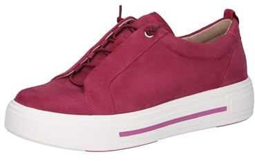 CAPRICE Damen Plateau Sneaker aus Leder Low Top, Rosa (Pink Suede), 38 EU