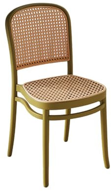 Nordic Mid-Century Esszimmerstuhl aus Rattangeflecht, modernes Esszimmerstuhl-Set mit offener Rückenlehne, Esszimmerstühle für den Innen- und Außenbereich für Restaurant, Esszimmer, Café (1/3/5 Stüc