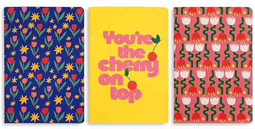 ban.do Rough Draft Notebook Journal Set of 3, Soft Cover Stitch Notebooks with 32 Lined Pages Each, Assorted (Fall 24)