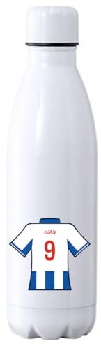 C&P Botella futbol personalizada, Botella de agua acero inoxidable térmica de doble Capa bebidas frías 24h y Calientes 12h, Capacidad 500 ml (Leganes)