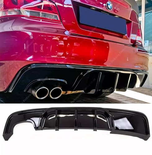 For Auto Perfectionists UK Rear Valance Diffuser Lip M Sport Boot Spoiler Compatible With BMW 1 Series Coupe E82 2007-2013 M Sport ABS Gloss Black