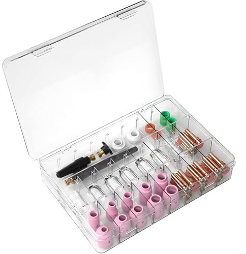 Umfassende 68-teilige Schweißzubehör-Kollektion für WP 17/18/26 für WIG-Taschenlampe mit für Kurzgaslinse