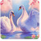 White Swans With Pink Floral Tree Soft Magnetic Fridge Stickers - Decorative Fridge Stickers, For Fridge,Microwave, Locker, Home Decoration