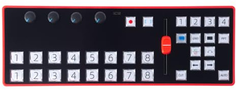 ANQUORA Live Stream Control Keyboard USB-C MIDI Panel für vMix OBS, 4 Knöpfe und 1 Fader, kompatibel mit Windows MacOS Linux