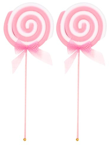 STOBAZA 2Pcs Large Fake Lollipop Prop Simulation Lollipop Model Party Prop Fake Food Photo Props Decorative Models for Party Wedding Cake Shop Window Festival Crafts