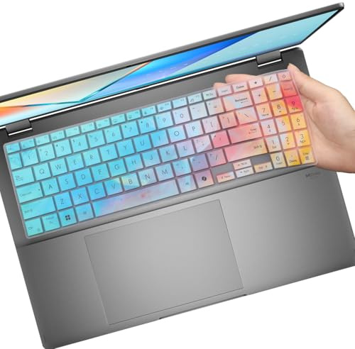 Keyboard Cover for 2025 2024 ASUS Vivobook 15 M5506 S5506 Q5507 S5507 S5507QA 15.6, VivoBook 16 M1607 X1607QA M5606 S5606/VivoBook V16 V3607 16-inch Laptop Keyboard Protective Cover Skin-Colorful