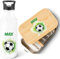 GRAVURZEILE - Juego de botella y fiambrera estampadas - Fútbol - Personalizado con nombre - Botella de acero inoxidable de 600 ml, fiambrera con tapa - Regalo de escolarización para niños y niñas
