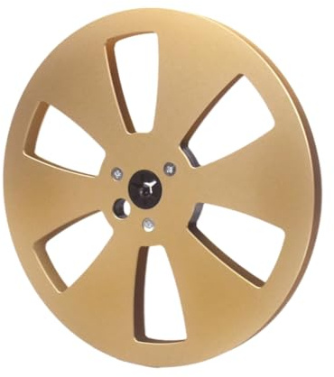 Koolenry 7 Inch 6 Hole 1/4 Empty Take Up Reel to Reel Small Hub Empty Tape Reels Opening Machine Tray Metal Tape Recorder Parts C