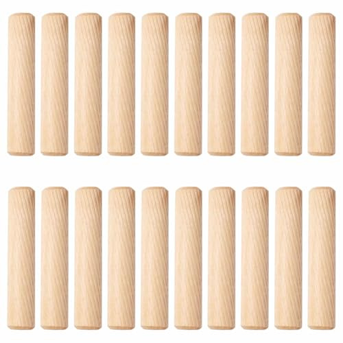 Lot de 20 chevilles en bois dur - Pour le travail du bois, les projets de bricolage et le modélisme (12 mm x 80 mm)