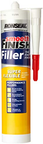 Ronseal 36560 Smooth Finish Super Flexible Filler Cartidge 300 ml | Strong filler for durable repairs. Can be sanded, painted, stained or varnished when dry.