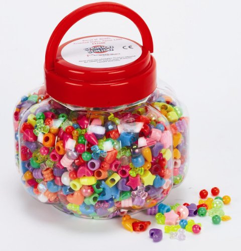 Creation Station 215 g Barrel of Beads in Assorted Styles, Pack of 1200