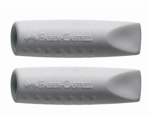 Faber-Castell Grip 2001 Radierkappen, 2er-Packs, 5 Stück, weiß