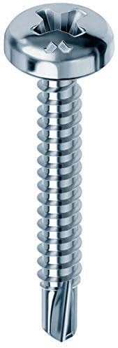 Mustad: 500 viti Drillex® Autoperforanti, Testa Cilindrica, 4.2x25 mm, Zincate Bianche