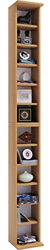 VCM Regal DVD CD Schrank Rack Aufbewahrung Holzregal Standregal Möbel Anbauprogramm Buche Bigol