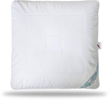 Schlafmond Aktimed Naturfaser Kopfkissen 80x80 cm - Allergiker & Rheumatiker Kissen mit Faser-Vlies Kissenfüllung – Baumwoll Kissen 80x80 - Waschbar bis 60 Grad Made in Germany