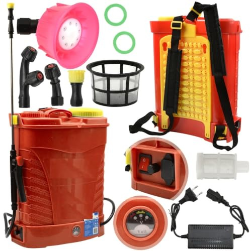 POMPA IRRORATRICE A SPALLA 16 LT BATTERIA RICARICABILE ELETTRICA NEBULIZZATORE