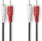 CABLEPELADO Cable de Audio 2X Macho - 2X Macho | Cable de Audio dual | Apto para Blu-Ray, Cine en casa, Subwoofer, equipos HiFi, HDTV | Estereo | 5 Metros