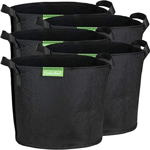 GardenMate 5X 20L Pflanzsack aus Vliesstoff Ø31cm Höhe 26cm - Blackline