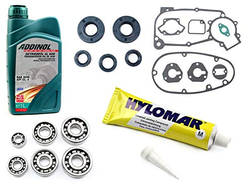 Motor-Regeneration für Simson Kr51-1 Schwalbe 3 Gang mit SNH Kugellager Dichtsatz Getriebeöl GL 80W Hylomar Flüssigdichtung Wellendichtringe