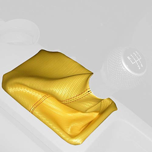 RedlineGoods Schaltsack Manschette kompatibel mit Volkswagen New Beetle 1999-10. Maßgeschneidert - Nicht universell. Echtes Top Qualitat Italienisches Alcantara. Schwarz mit Silberem Faden