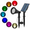 T-SUN 7 LED Solarstrahler Solarleuchten, 2-in-1 Wasserdicht Solar Gartenleuchten Solarlampe Außen Wandleuchte mit 3M Kabel, 7 Farbwechsel Gartenbeleuchtung(Lange Drücken Sie 3s, um einzuschalten)