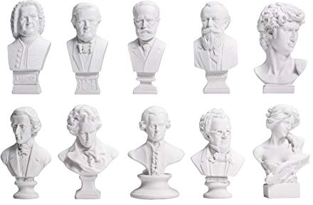 zamonji 10Stk Mini-Klassik Komponist Musiker Musiker Harz Büste Statuen Skulptur Puppenhauszubehör Schreibtischdekoration