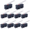mxuteuk 10 Stücke Mikro schalter Endschalter 5A 125 250V AC SPDT 1NO 1NC Langer gerader Scharnierhebel Armschalter Druckknopf Typ Mikroschalter 3 polig Mini-Mikro-Endschalter KW11-3Z03