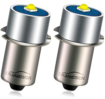 Ruiandsion P13.5S LED Flashlight Bulb 3W 6-30V 2525 LED Replacement Bulb for DEWALT Torch Tooling Lantern Work Light Bulbs Replacement,Non-Polarity - (Pack of 2)