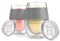 Host - Lot de 2 verres réfrigérés isothermes à double paroi avec gel réfrigérant, verres à vin rouge et blanc, 25 cl, Gris avec couvercle