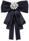 Broche avec ruban en strass et cristaux pré-noués pour femme, fille, fête de mariage (noir), Free, Soie, strass