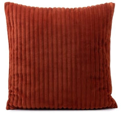Gözze - Kuschelweicher Kissenbezug in Cord Optik, 2er Set, 50 x 50 cm - Zimt