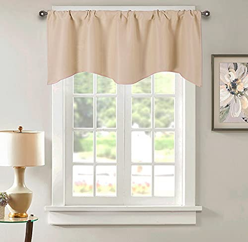 A.Monamour Gardine Scheibengardinen Kurzstores Stangentasche Blackout Kleine Kurze Gardine Vorhang Topper Vorhang Fenster Volants Für Küche Esszimmer Tür Schrank Schlafzimmer Wohnzimmer Café Beige