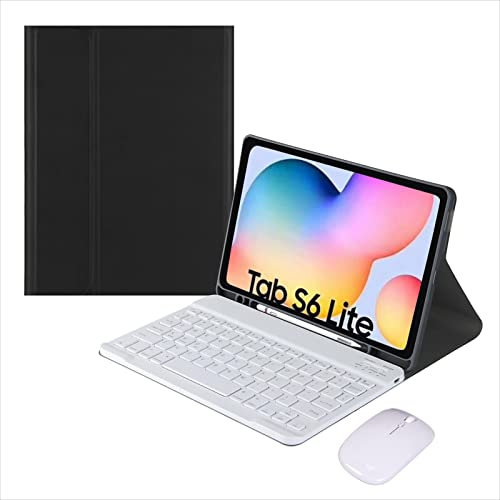 ZKAIAI para Samsung Galaxy Tab S7 Plus 12,4 Pulgadas 2020 Funda con Teclado,Teclado Inalámbrico Bluetooth Extraíble con Retroiluminación De 7 Colores,Bandeja Lápiz Incorporada,con Mouse