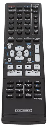 Annadue AXD7690 Fernbedienung,Ersatzfernbedienung für Pioneer AXD7690 VSX323K VSX423 VSX‑322‑K VSX‑523‑K Empfänger,Schwarz