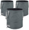 Relaxdays Laubsack, selbstaufstellend, 3er Set, 85 L, Pop Up Gartensack, mit 3 Griffen, UV-beständig, wasserdicht, grau, 47 x 46 cm