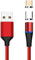 PremiumCord Cable Magnético de Carga Y Datos USB-C Y Micro USB, USB 2.0, Macho A Macho, Velocidad 480Mbit/s, Color: Rojo, Longitud: 1m