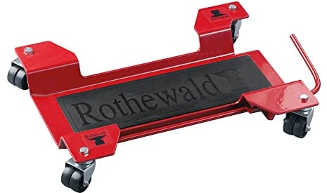 Rothewald Rangierhilfe Motorrad, 250 kg Tragkraft, mit Rangierbremse und Gummiauflage, Leichte Handhabung, Ideal zum Warten und Abstellen, für Motorräder mit Hauptständer