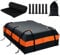 COSTWAY 600 L Dachbox für Auto, wasserdichter Dachkoffer mit 10 breite Gurte & 6 Türhaken & Anti-Rutsch Matte & Tragetasche, Faltbare Gepäckbox für alle Fahrzeuge mit/ohne Gepäckträger, Schwarz