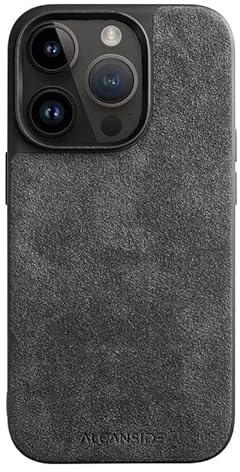 Alcanside Alcantara Handyhülle. Stilvolle iPhone-Hülle, kompatibel mit iPhone 14 Pro Max (Schwarz)