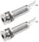 EMSea 2PCS Cylinder End Pin Output Jack 1/4 Inch 6.35mm Stereo Barrel Endpin Jack Socket for Guitar Bass Instruments Accessories Silver
