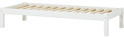Hoppekids Einfaches Bett | FSC zertifiziertes Kiefernholz | TÜV Zertifiziert | Nordic Swan Label | 70x160cm | Weiß | Ideal für kleine Räume und Kinder im Wachstum