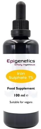 Iron Sulphate 100ml | 8.4mg Highly Absorbable Ferrous Sulphate | Miron Violet Glass | Vegan Liquid Supplement UK Made | 10 Drops Daily (4 Month Supply)